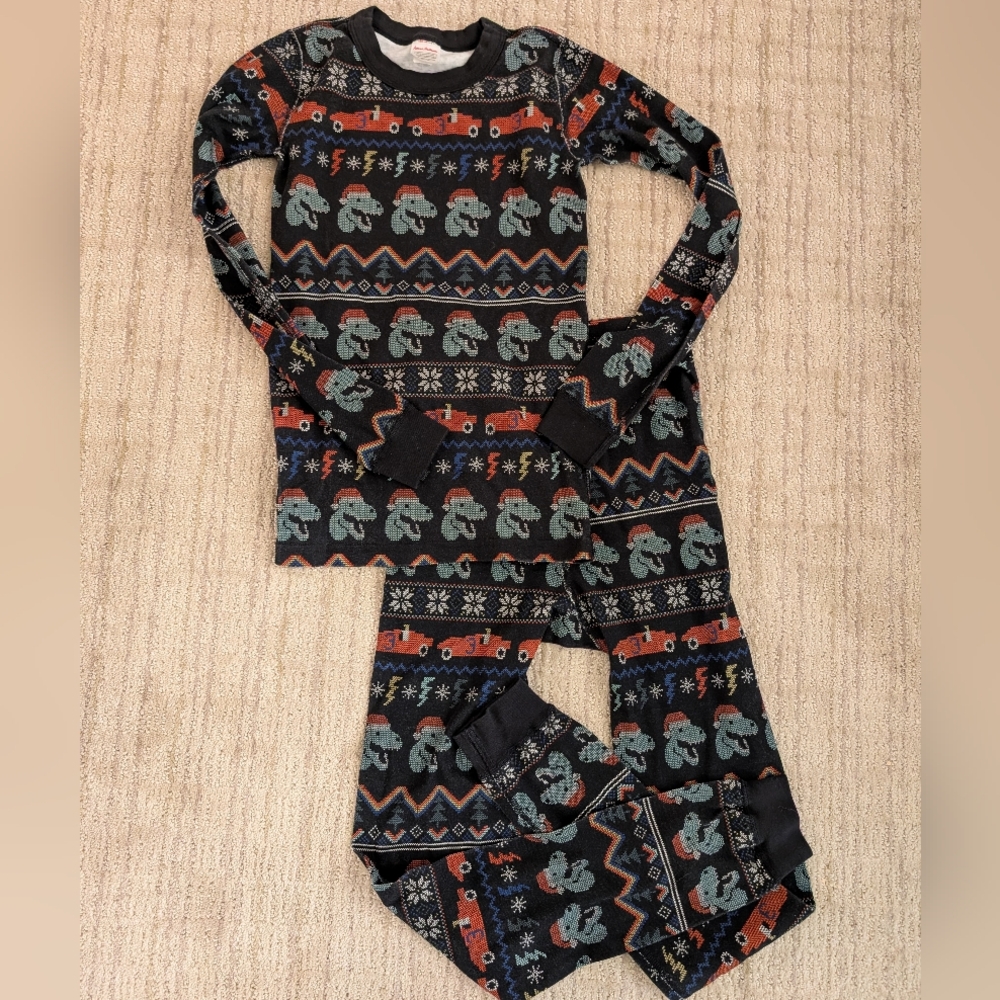 Hanna Andersson T Rex‎ Dinasour Holiday Pajamas 12
